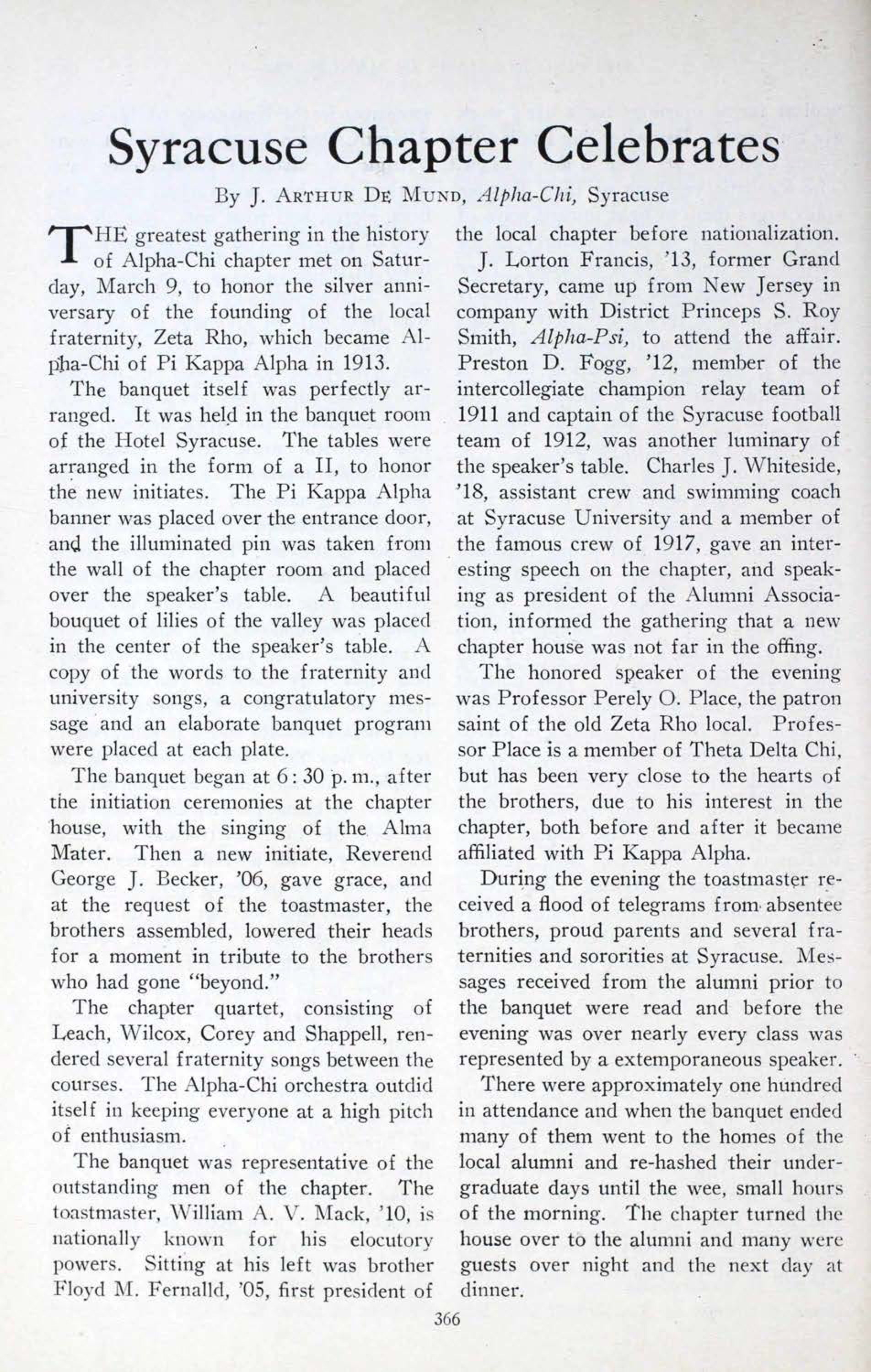 Syracuse Chapter Celebrates